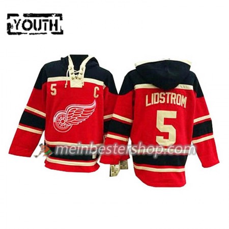 Detroit Red Wings Nicklas Lidstrom 5 Rot Sawyer Hooded Sweatshirt - Kinder Detroit Red Wings Nicklas Lidstrom 5 Rot Sawyer Hooded Sweatshirt - Kinder